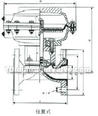 EG641(W/J/FS)-6/10/16 type BS pneumatic rubber lined diaphragm valve(reciprocating-type)constructral diagram