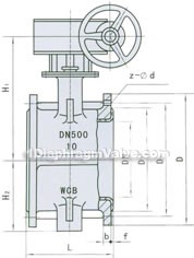 D341F46/F3 flange fluorine lined valve constructral diagram