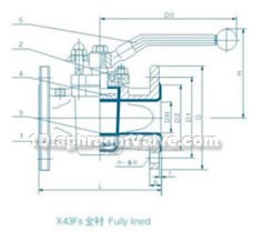 X41F46/F3 flange fluorine lined plug valve constructral diagram(pic2)