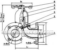  G49W-10 three-way diaphragm valve   G49W-10P stainless steel three-way diaphragm valve constructral diagram(pic1)